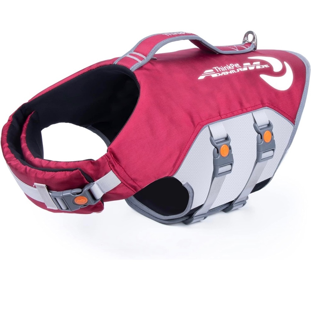 ThinkPet Dog Life Jacket, Reflective Lifesaver with Rescue Handle, Adjustable